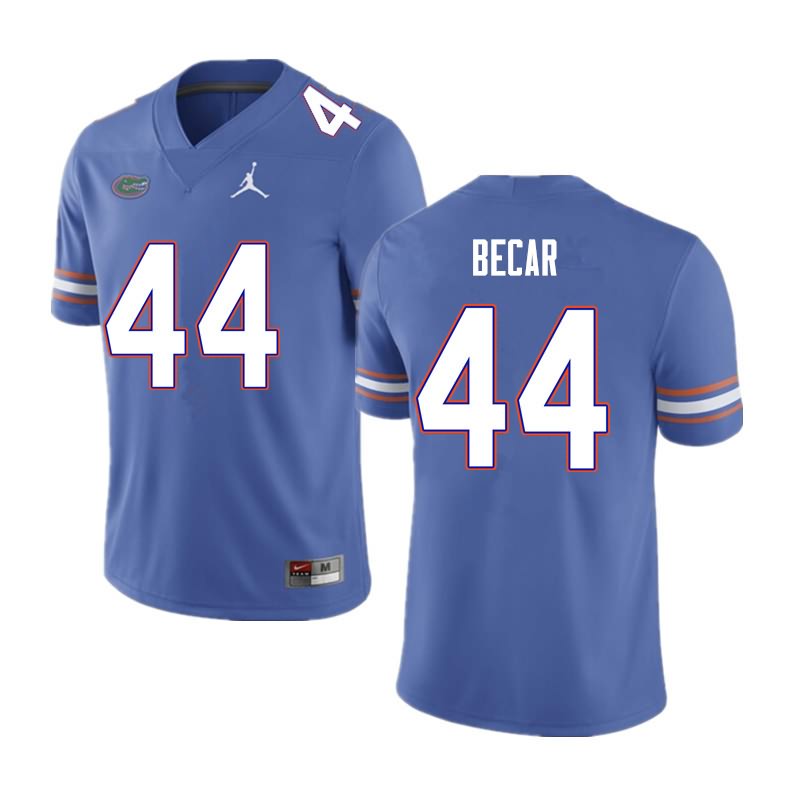 NCAA Florida Gators Brandon Becar Men's #44 Nike Blue Stitched Authentic College Football Jersey JNG7864FE